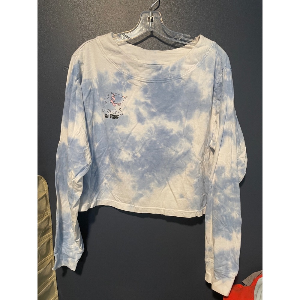 Disney Aristocats Marie Me First Me First Tie Dye Graphic T-Shirt Blue White M